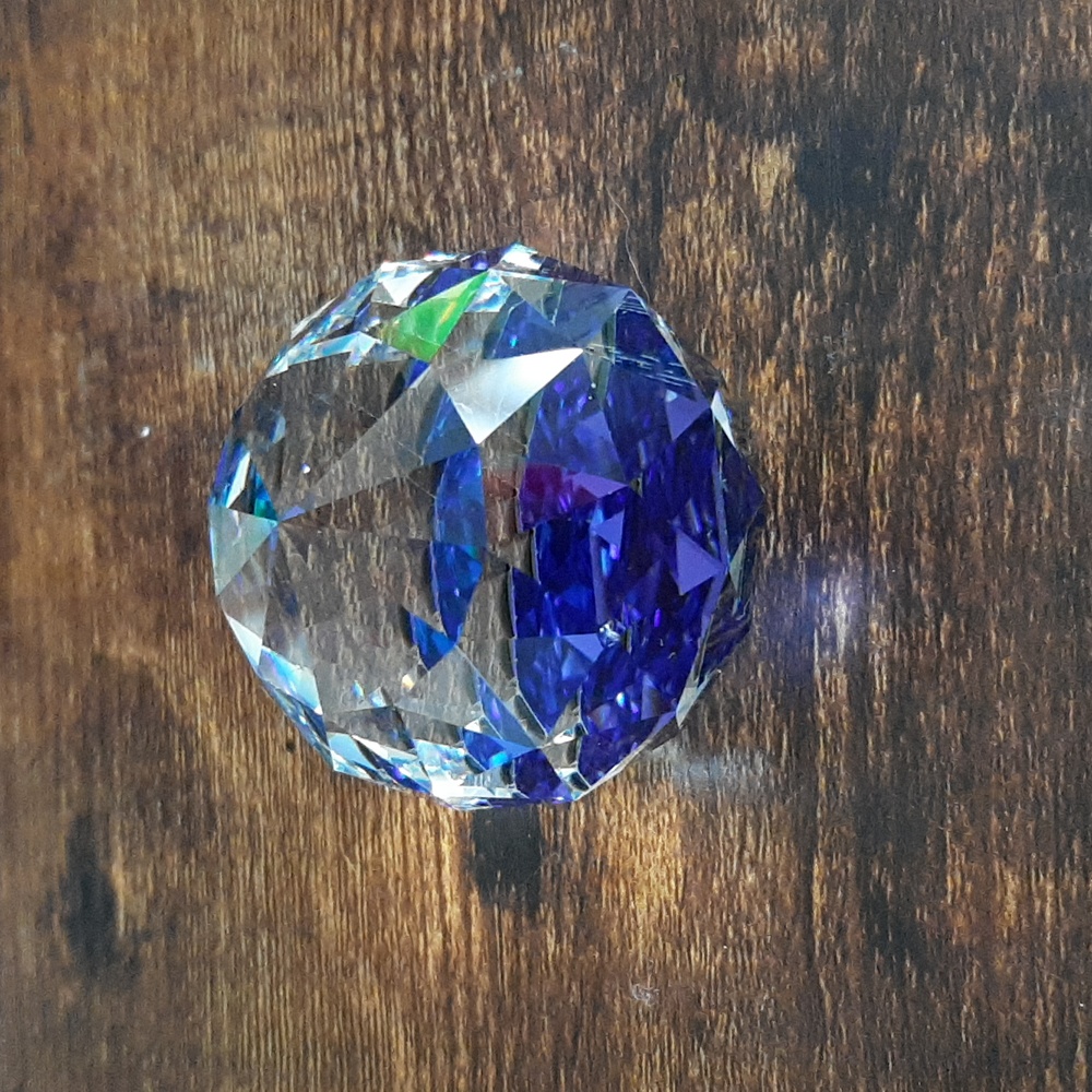 Swarovski Crystal Round Paperweight, Bermuda Blue, Vintage Decor